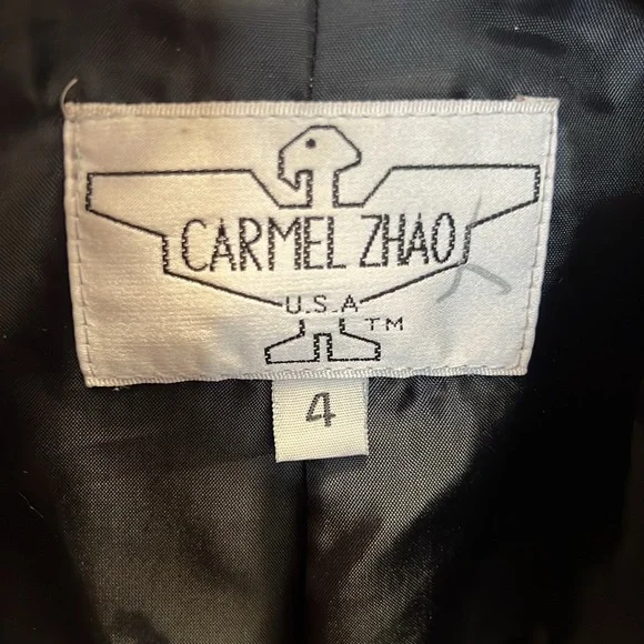 Carmel Zhao Black Zip Up Crop Jacket Size 4